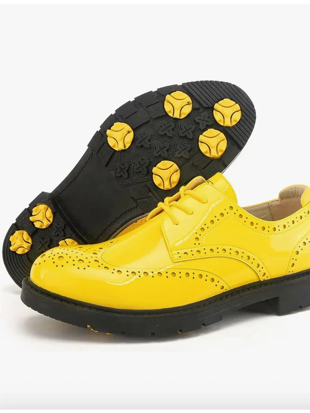 Classic Brogue Lace Up Golf Shoes
